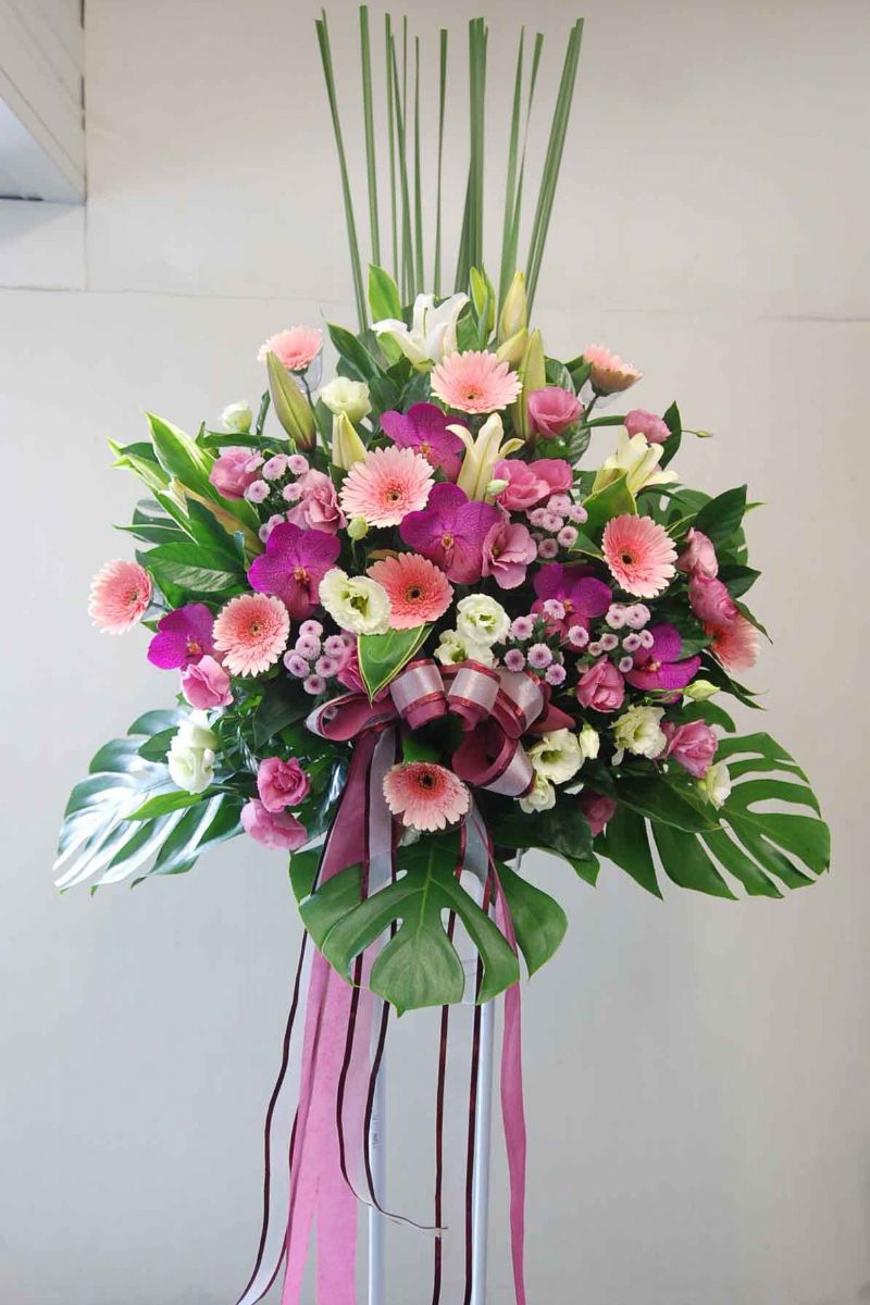 百合太陽花優雅標準籃一對